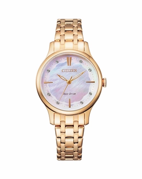 Citizen Mother Of Pearl Gold Dress Women's Watch EM0893-87Y