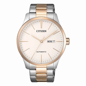 CITIZEN NH8356-87A WHITE DIAL TWO TONE STAINLESS STEEL BRACELET STRAP MEN'S WATCH