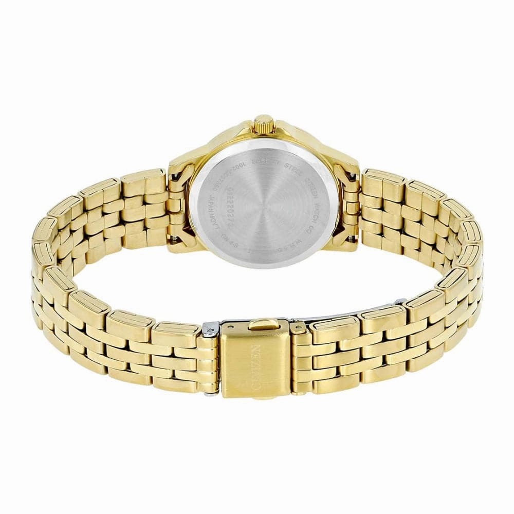 Citizen Quartz Gold Dial Stainless Steel Strap Women Watch EQ0603-59P