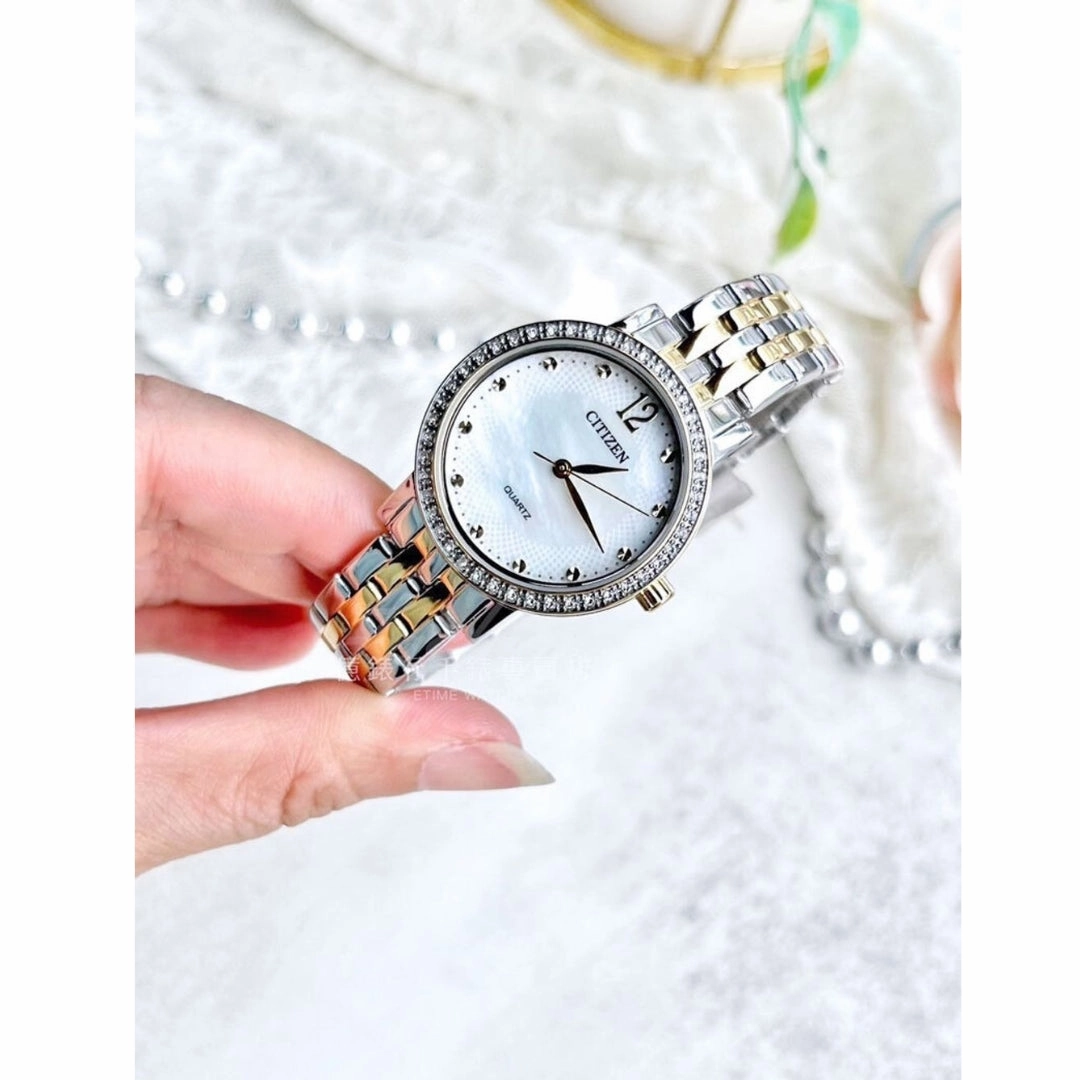 Citizen Quartz Two-Tone Stainless Steel Strap Women Watch EL3104-54D