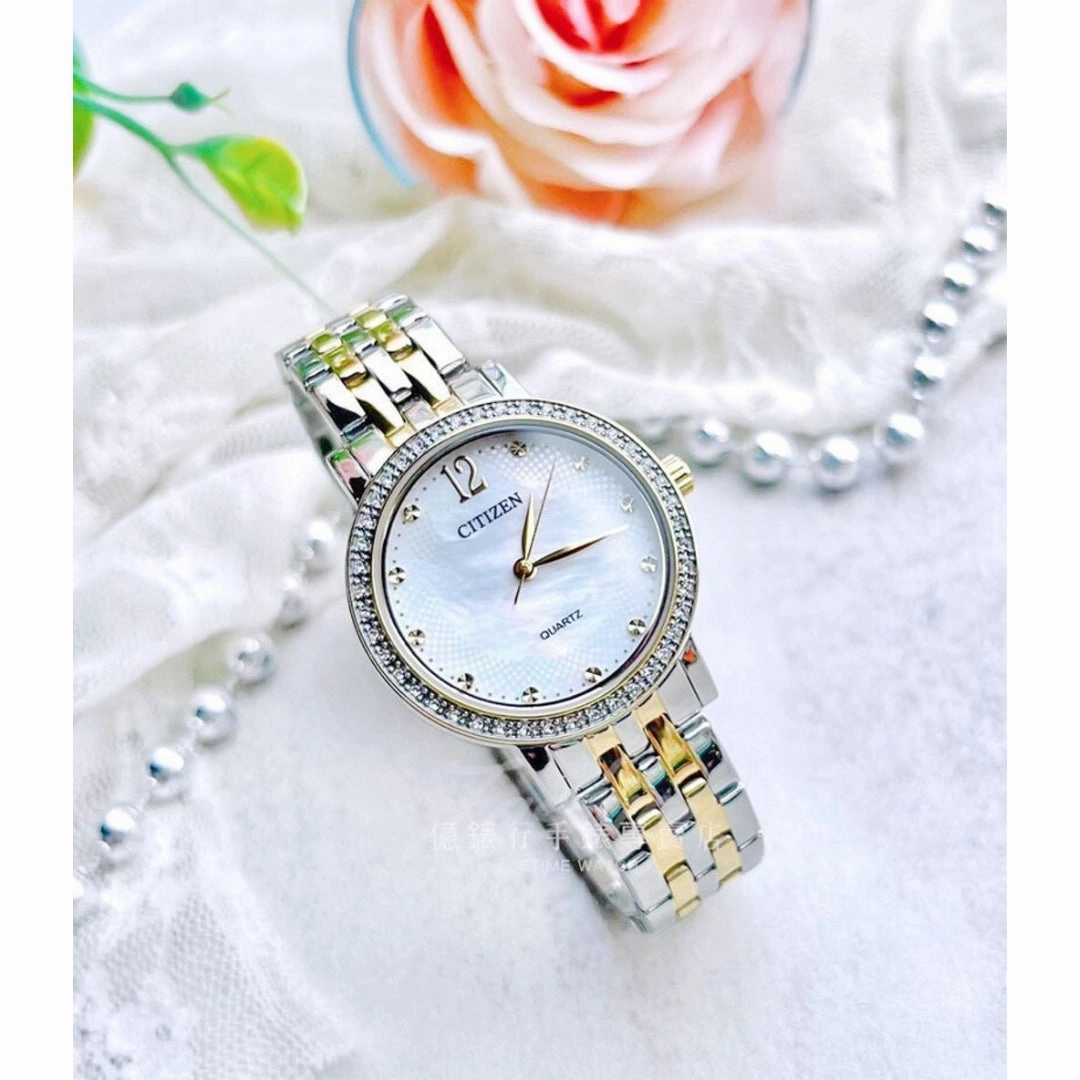 Citizen Quartz Two-Tone Stainless Steel Strap Women Watch EL3104-54D