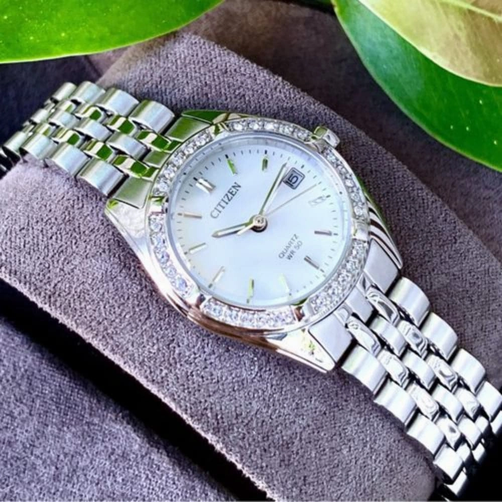 Citizen Silver Dial & Stainless Steel Strap Women Watch EU6060-55D