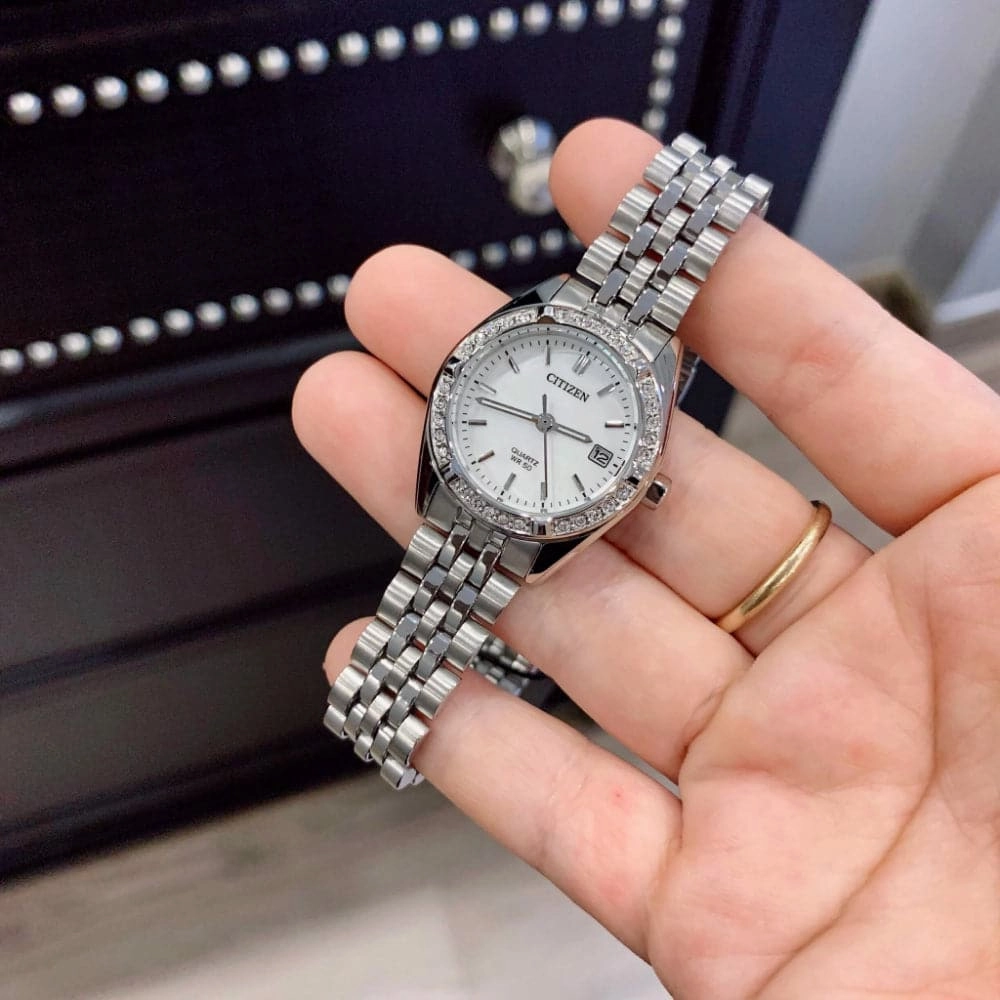 Citizen Silver Dial & Stainless Steel Strap Women Watch EU6060-55D