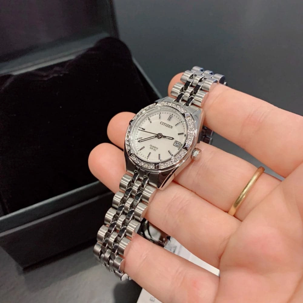 Citizen Silver Dial & Stainless Steel Strap Women Watch EU6060-55D
