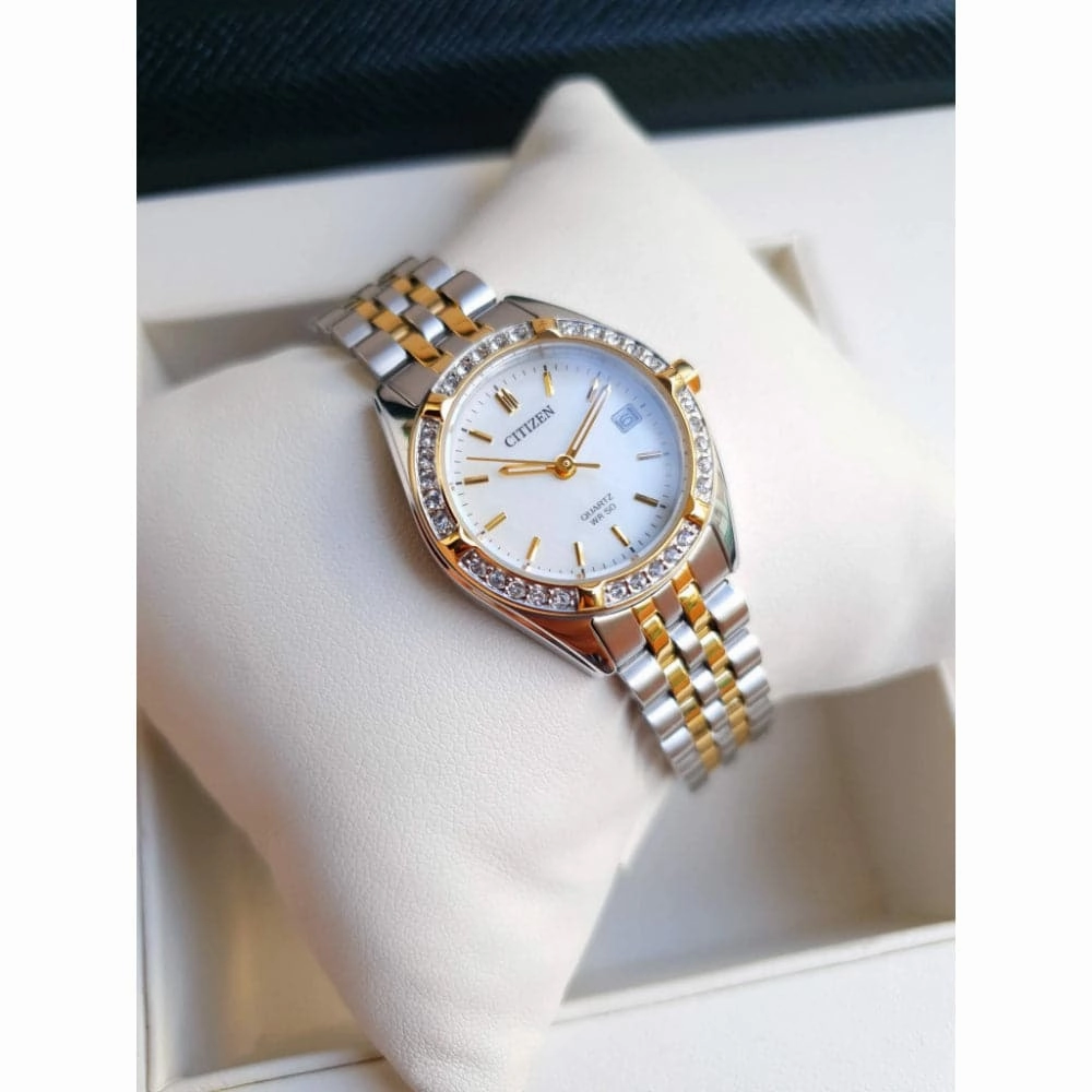 Citizen Silver Dial Two-Tone Stainless Steel Strap Women Watch EU6064-54D