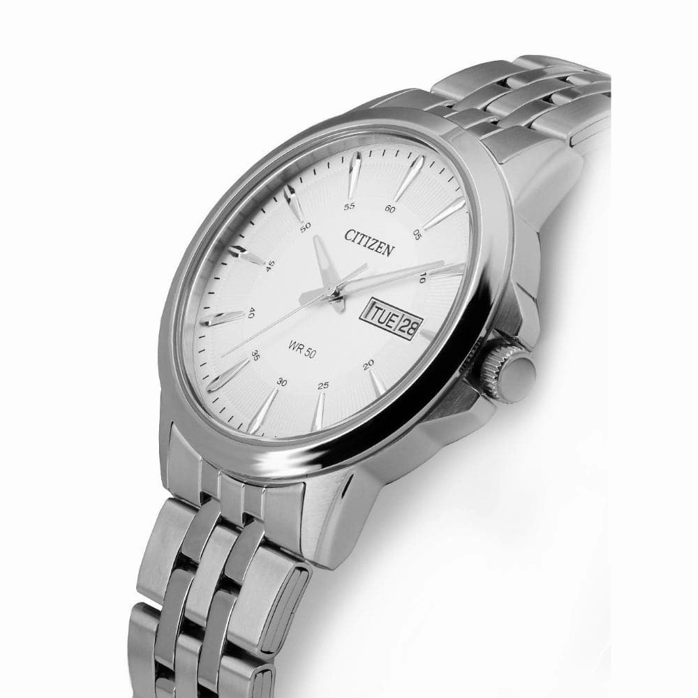 Citizen White Dial Silver Stainless Steel Strap Men Watch BF2011-51A