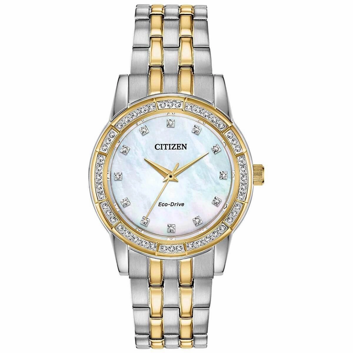 Citizen Women's Eco Drive Watch - Silhouette Crystal Two Tone Bracelet | EM0774-51D