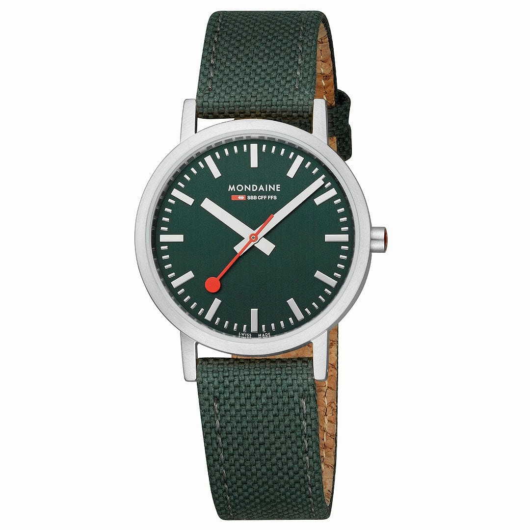 Classic, Brushed Steel, 36 mm, Forest Green Watch