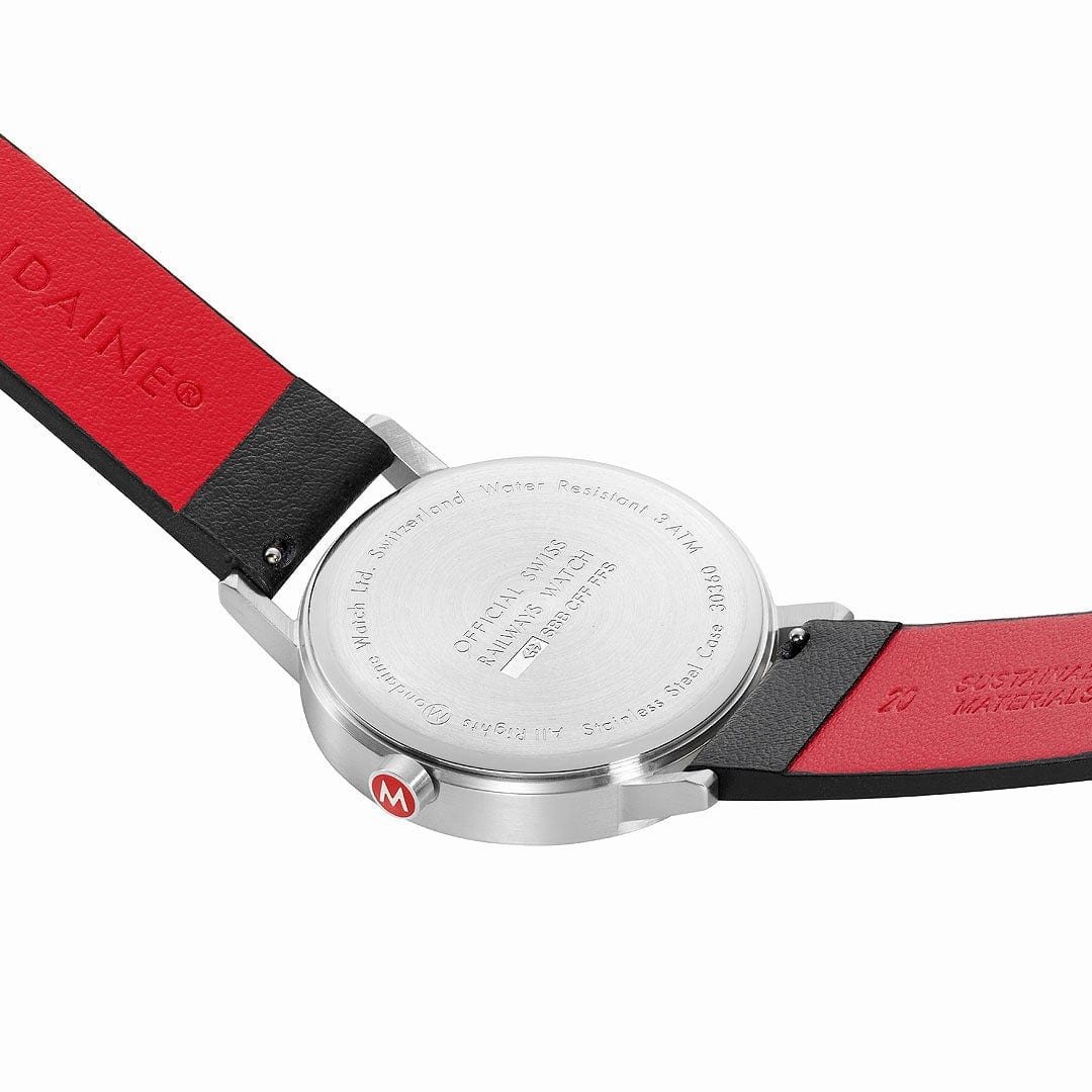 Classic, Brushed Steel, 40 mm, Black Vegan Grape Leather