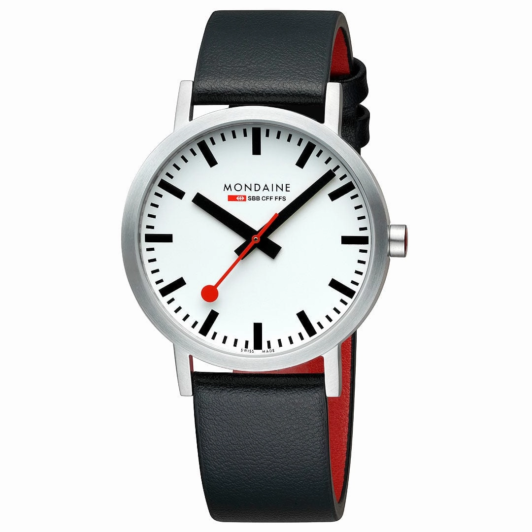 Classic, Brushed Steel, 40 mm, Black Vegan Grape Leather