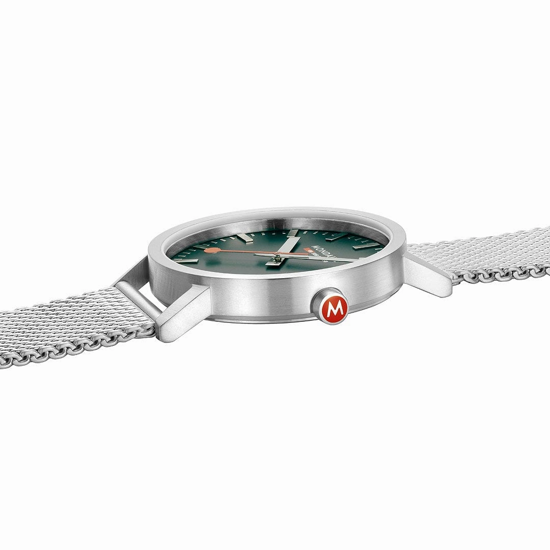 Classic, Brushed Steel, 40 mm, Stainless Steel Green Watch