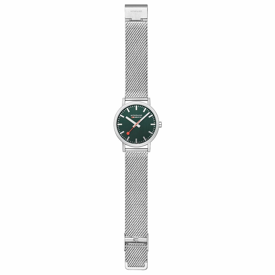 Classic, Brushed Steel, 40 mm, Stainless Steel Green Watch