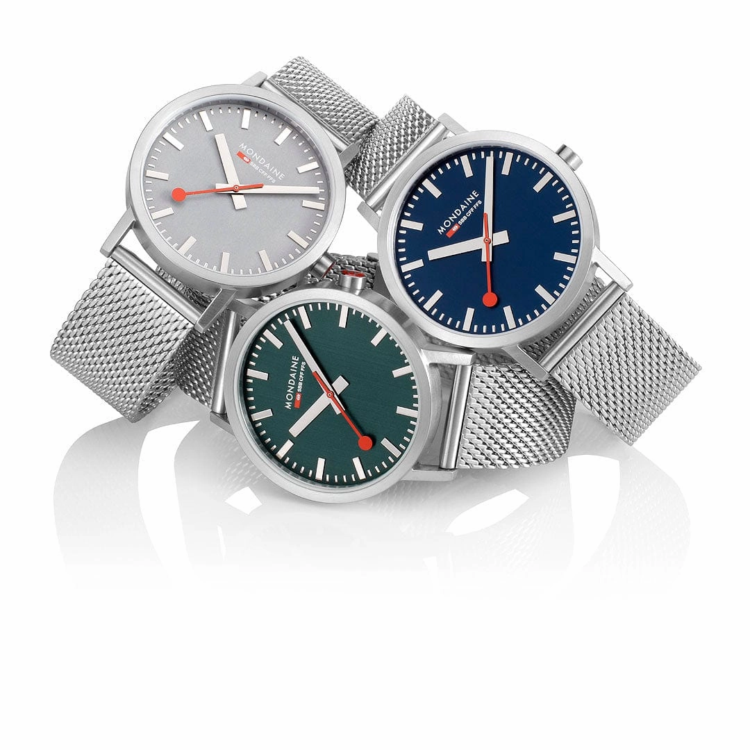 Classic, Brushed Steel, 40 mm, Stainless Steel Green Watch