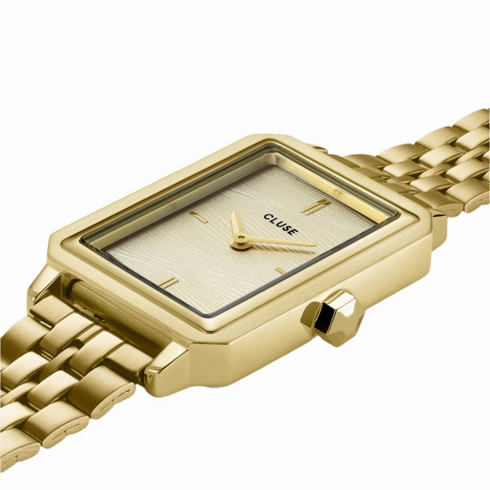 CLUSE Fluette Gold Sand Textured Gold Link Watch CW11511