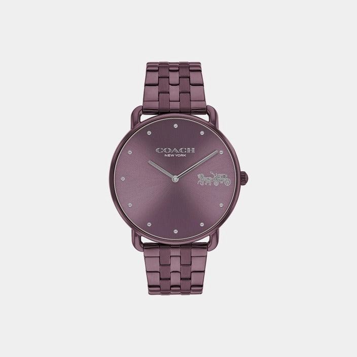 COACH ELLIOT 41mm PURPLE STEEL BRACELET WATCH 14504298