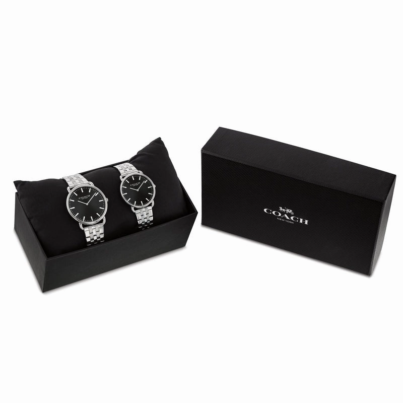 COACH ELLIOT BLACK DIAL STAINLESS STEEL WATCH 14000116