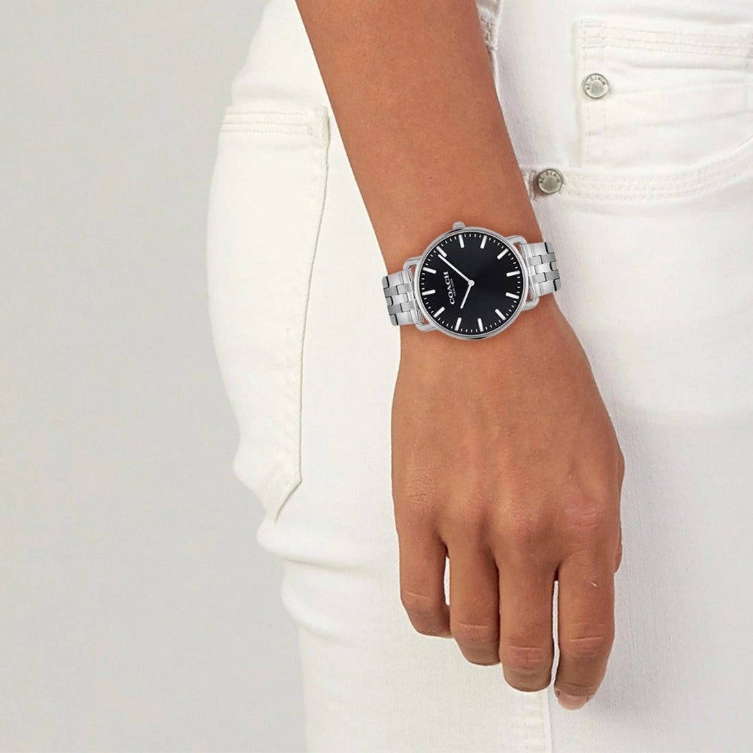 COACH ELLIOT BLACK DIAL STAINLESS STEEL WATCH 14000116
