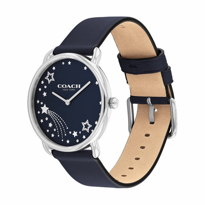 COACH ELLIOT STARS DIAL BLUE LEATHER STRAP WATCH 14504376