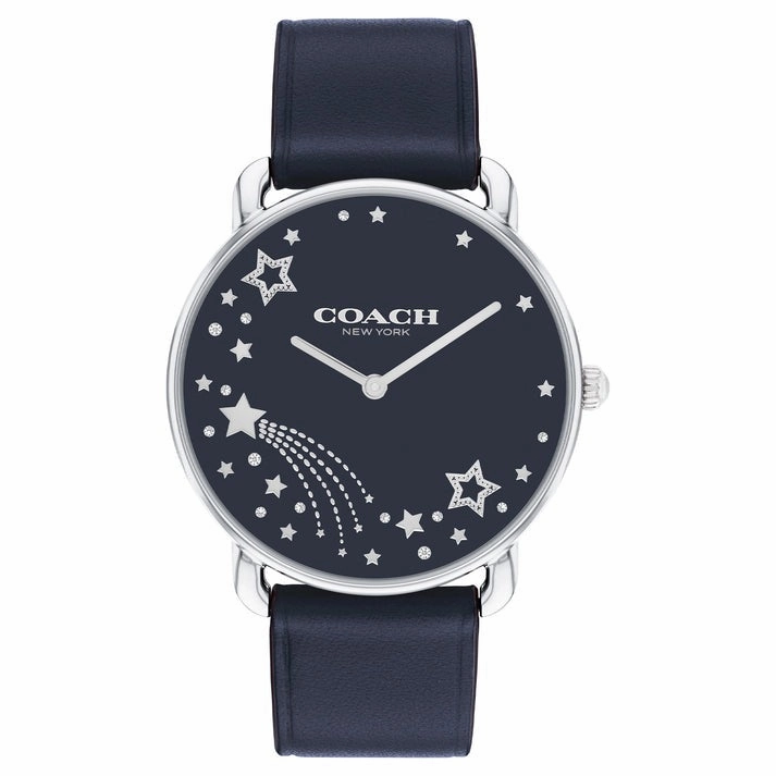 COACH ELLIOT STARS DIAL BLUE LEATHER STRAP WATCH 14504376