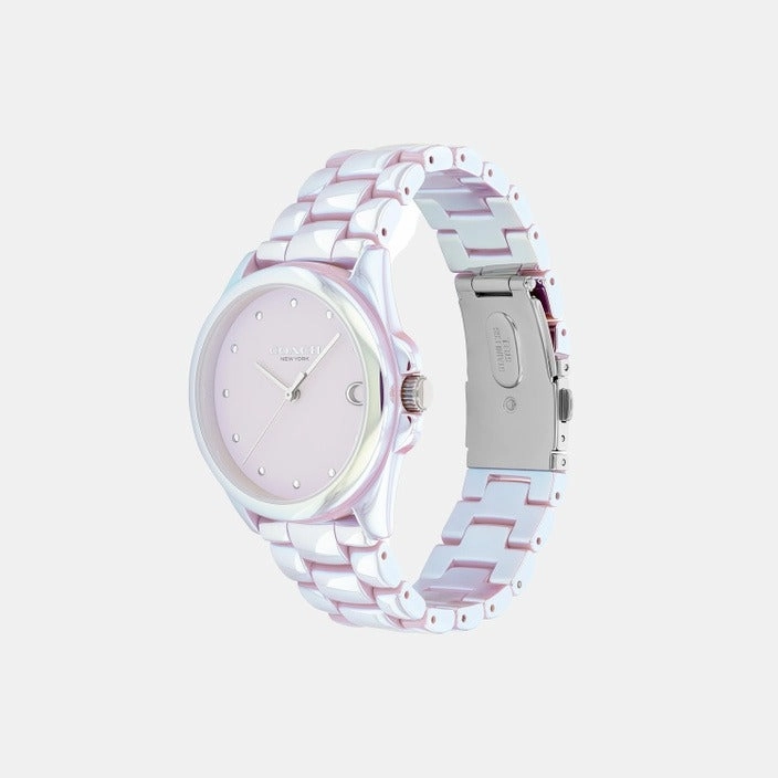 COACH GREYSON BLUSH CERAMIC BRACELET WATCH 14504391