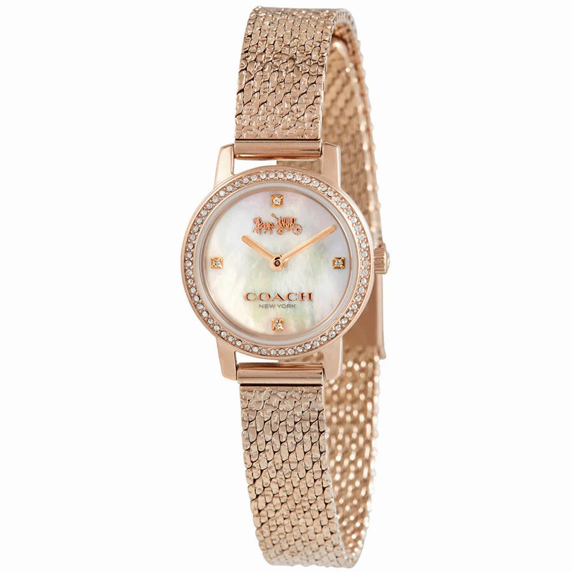 Coach Women's Watch - Audrey Quartz Mother Of Pearl Dial Rose Gold Steel | 14503372