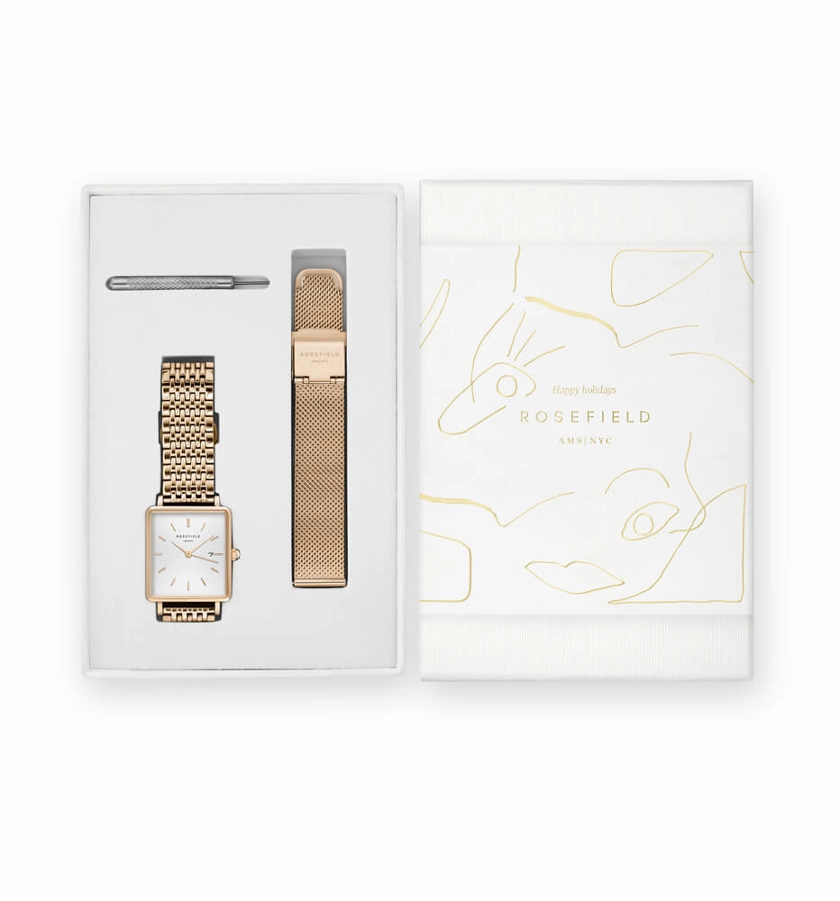 Coffret Rosefield THE BOXY Blanc Sunray Or Jaune   bracelet Or Jaune Mesh