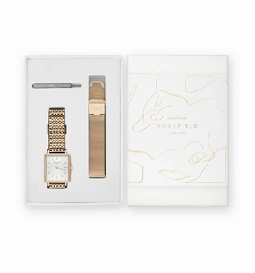 Coffret Rosefield THE BOXY Blanc Sunray Or Jaune   bracelet Or Jaune Mesh