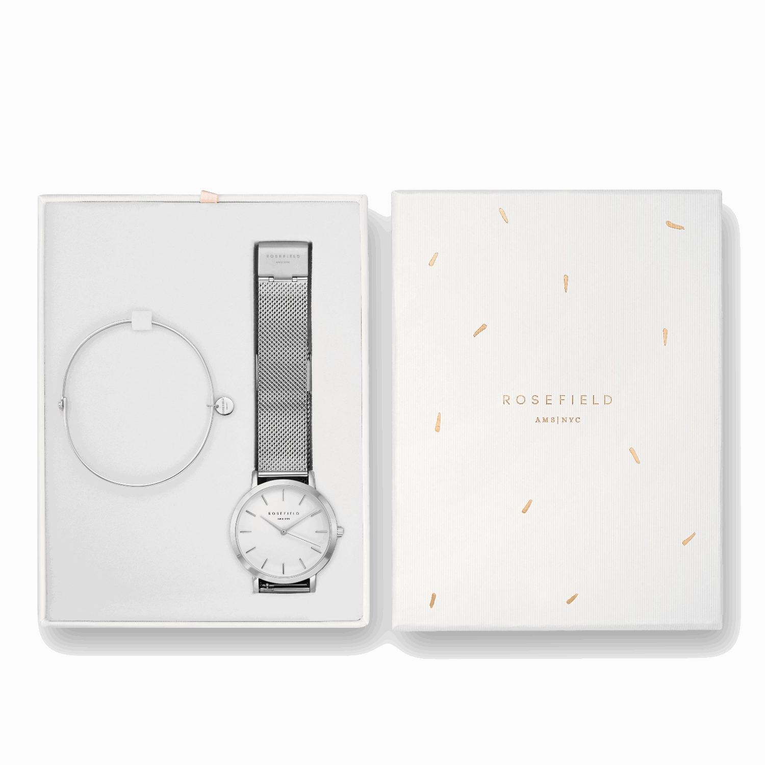 Coffret Rosefield The Mercer Blanc Argent   The Wooster Argent Medium