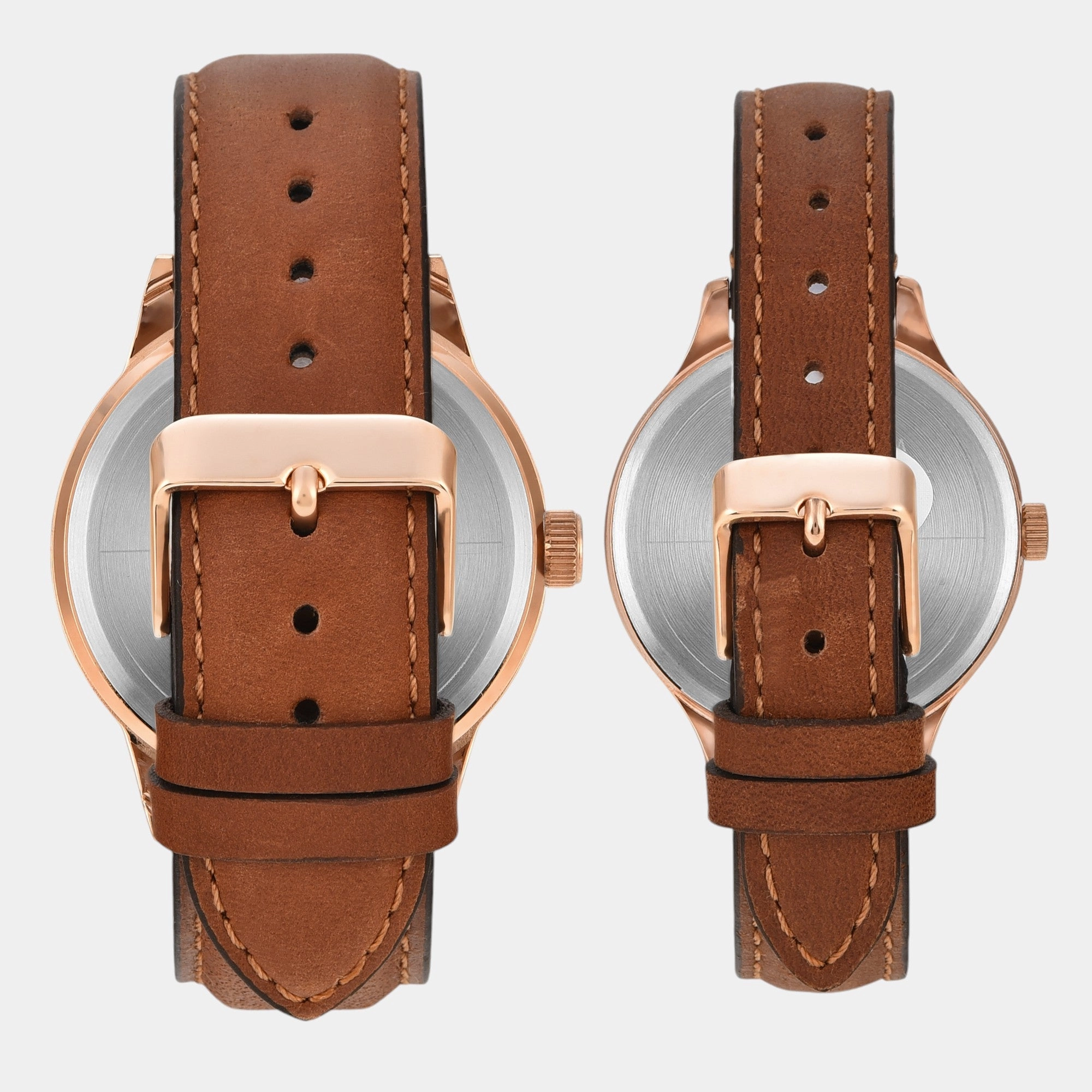 Couple Quartz Blue Dial Multi-Function Leather Watch TW00PR302