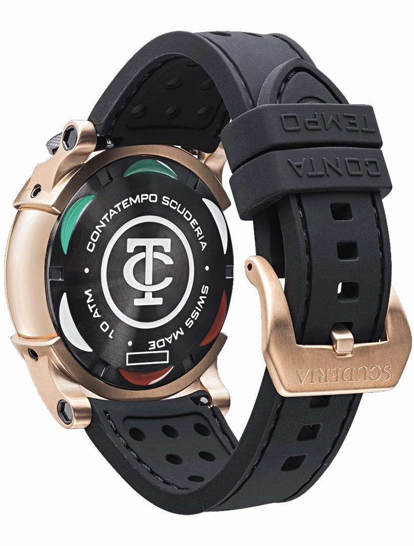 CT Scuderia BULLET HEAD CHEQUERED FLAG Brown Swiss Made Mens Watch CWEH00219