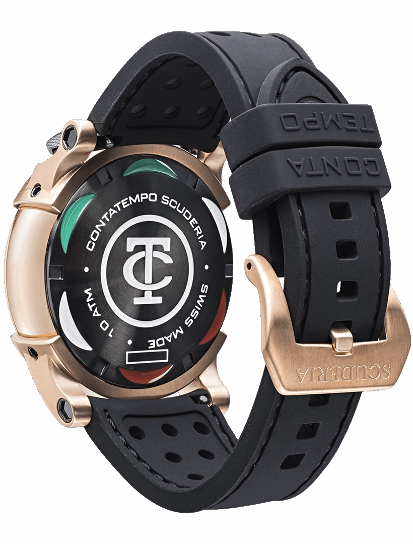 CT Scuderia BULLET HEAD CHEQUERED FLAG Brown Swiss Made Mens Watch CWEH00219