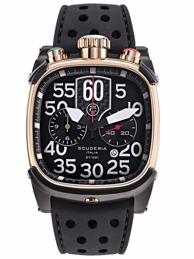 CT Scuderia SCRAMBLER SATURNO Swiss Made Mens Rose Gold Watch CWEF00219