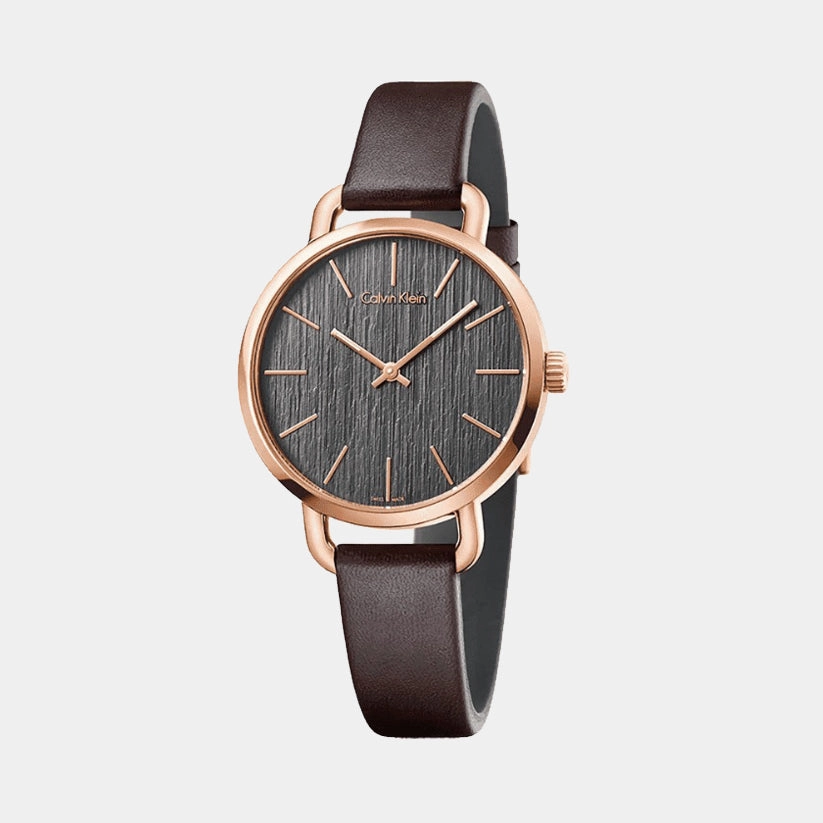 Damenuhr Women Quartz Black Dial Analog Leather Watch K7B236G3