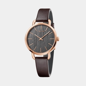 Damenuhr Women Quartz Black Dial Analog Leather Watch K7B236G3