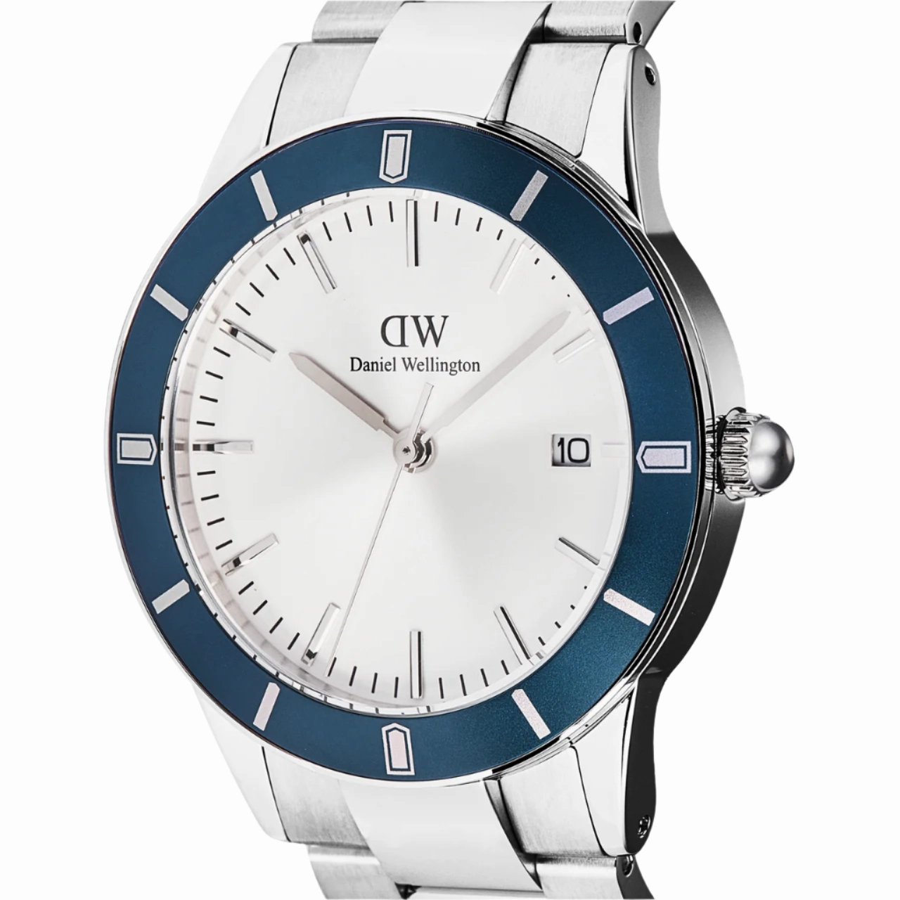 Daniel Wellington Iconic Paradigma Link Blue Bezel White Dial Watch DW00100818