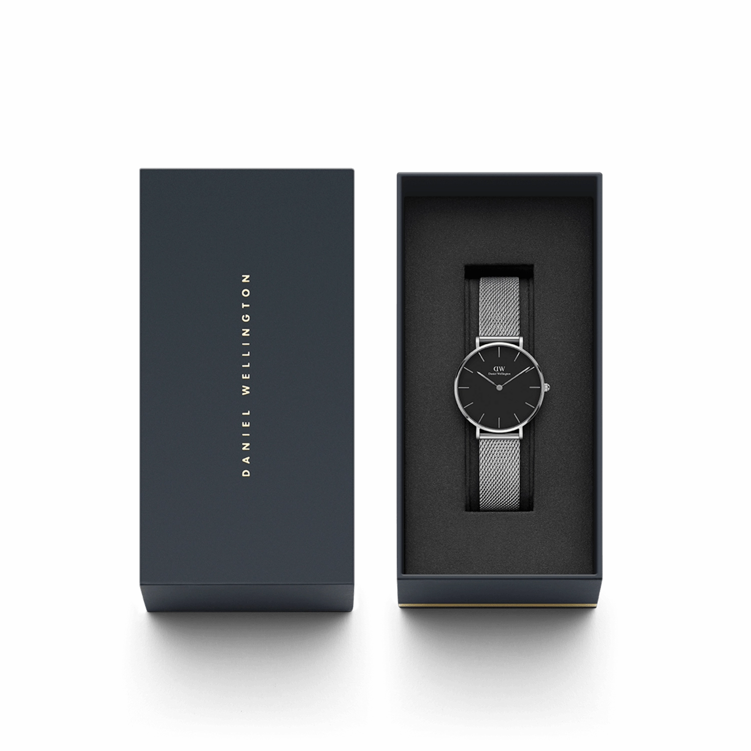 Daniel Wellington Petite 28mm Sterling Black Dial Watch DW00100218