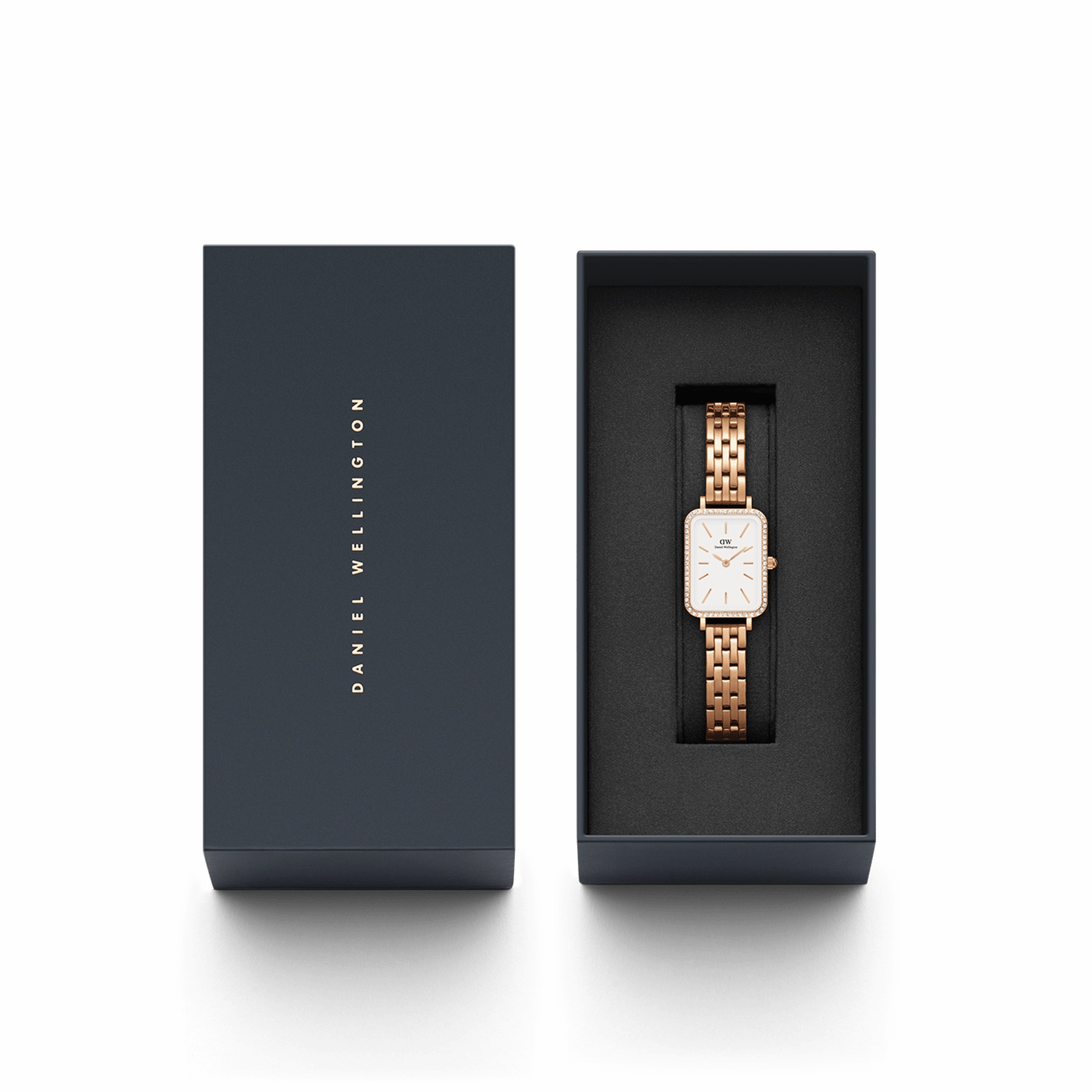 Daniel Wellington Quadro 20X26mm Bezel 5-Link White Dial Watch DW00100672