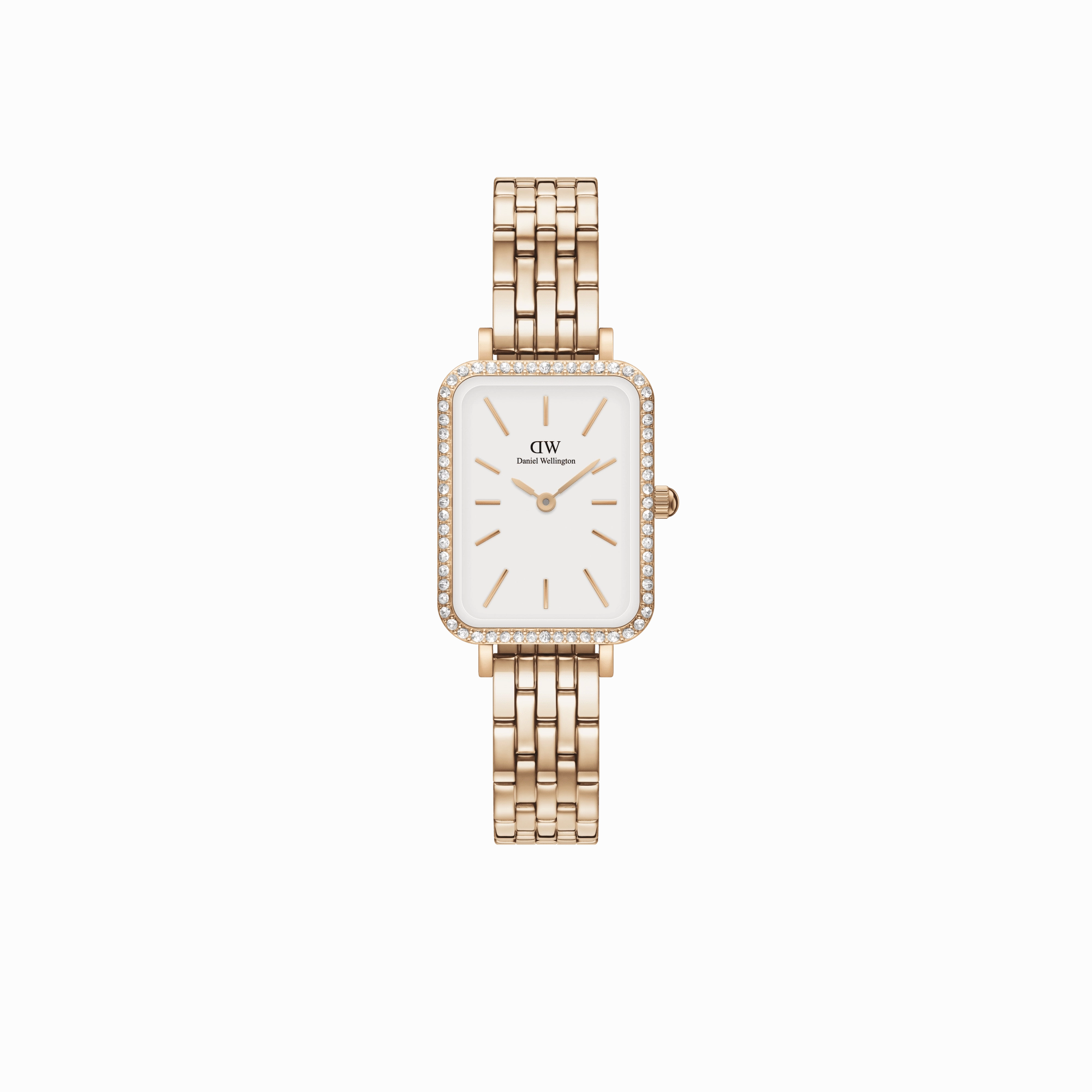 Daniel Wellington Quadro 20X26mm Bezel 5-Link White Dial Watch DW00100672