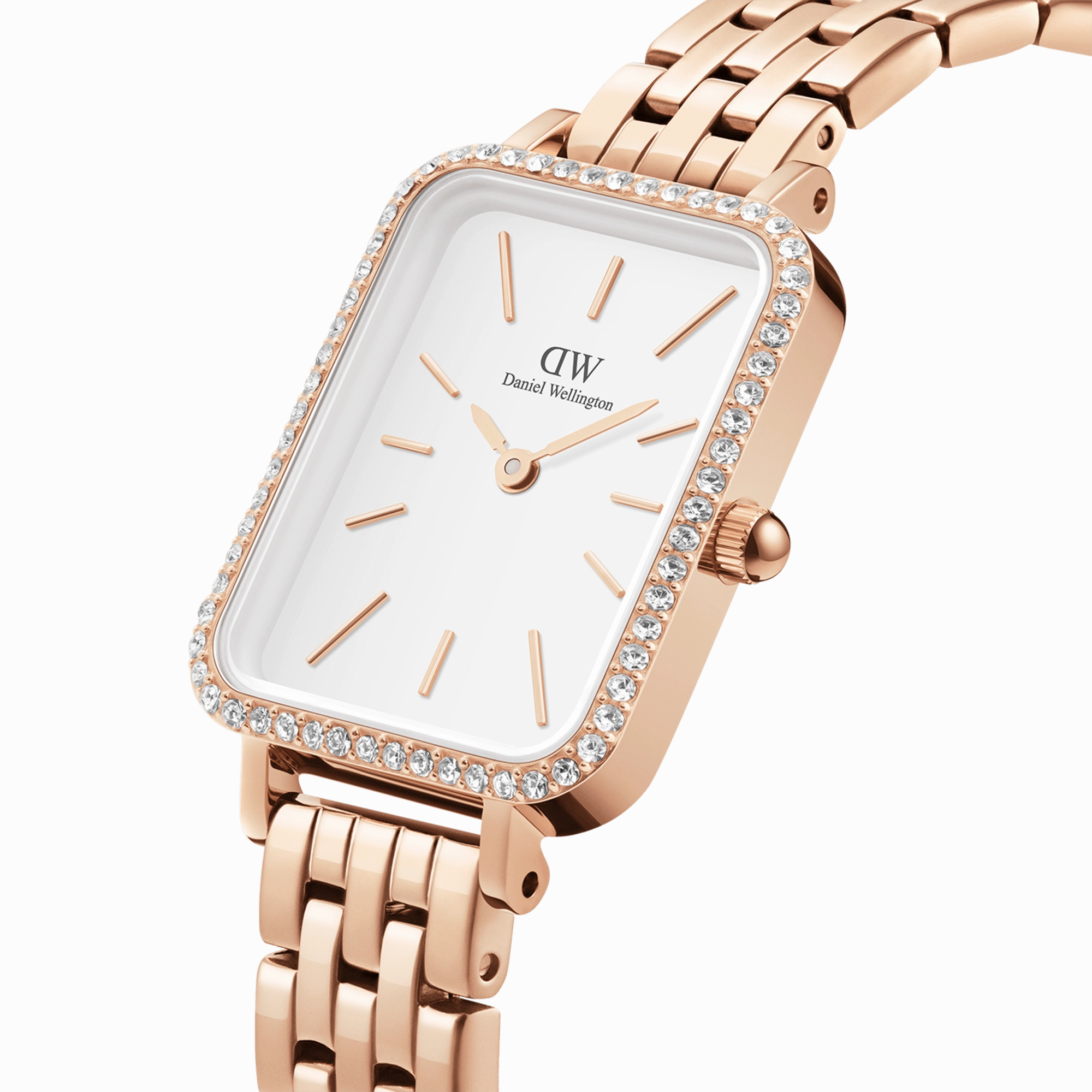Daniel Wellington Quadro 20X26mm Bezel 5-Link White Dial Watch DW00100672