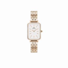 Daniel Wellington Quadro 20X26mm Bezel 5-Link White Dial Watch DW00100672