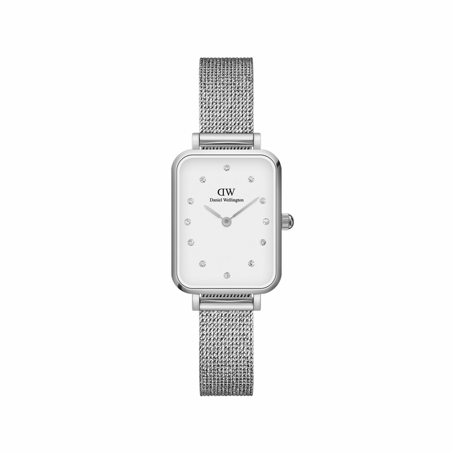 Daniel Wellington Quadro Lumine Pressed Sterling White Dial Watch DW00100597