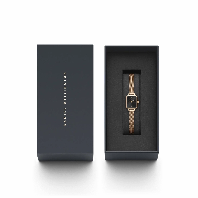 Daniel Wellington Quadro Mini-Onyx Onyx Sunray Rose Gold 15.4x18.2 Watch