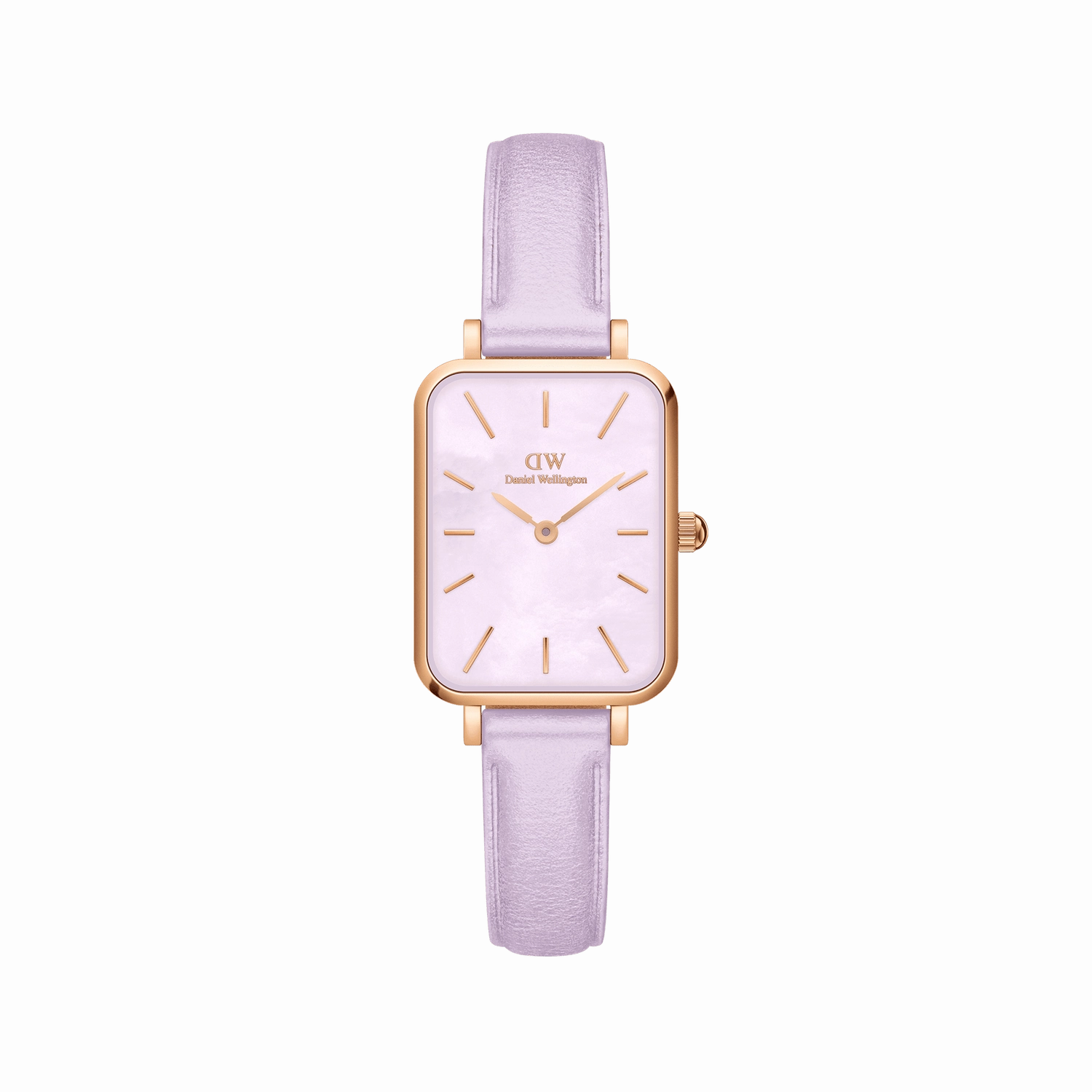 Daniel Wellington Quadro Purple Leather 20x26mm Purple Mother of Pearl Dial Watch DW00100637