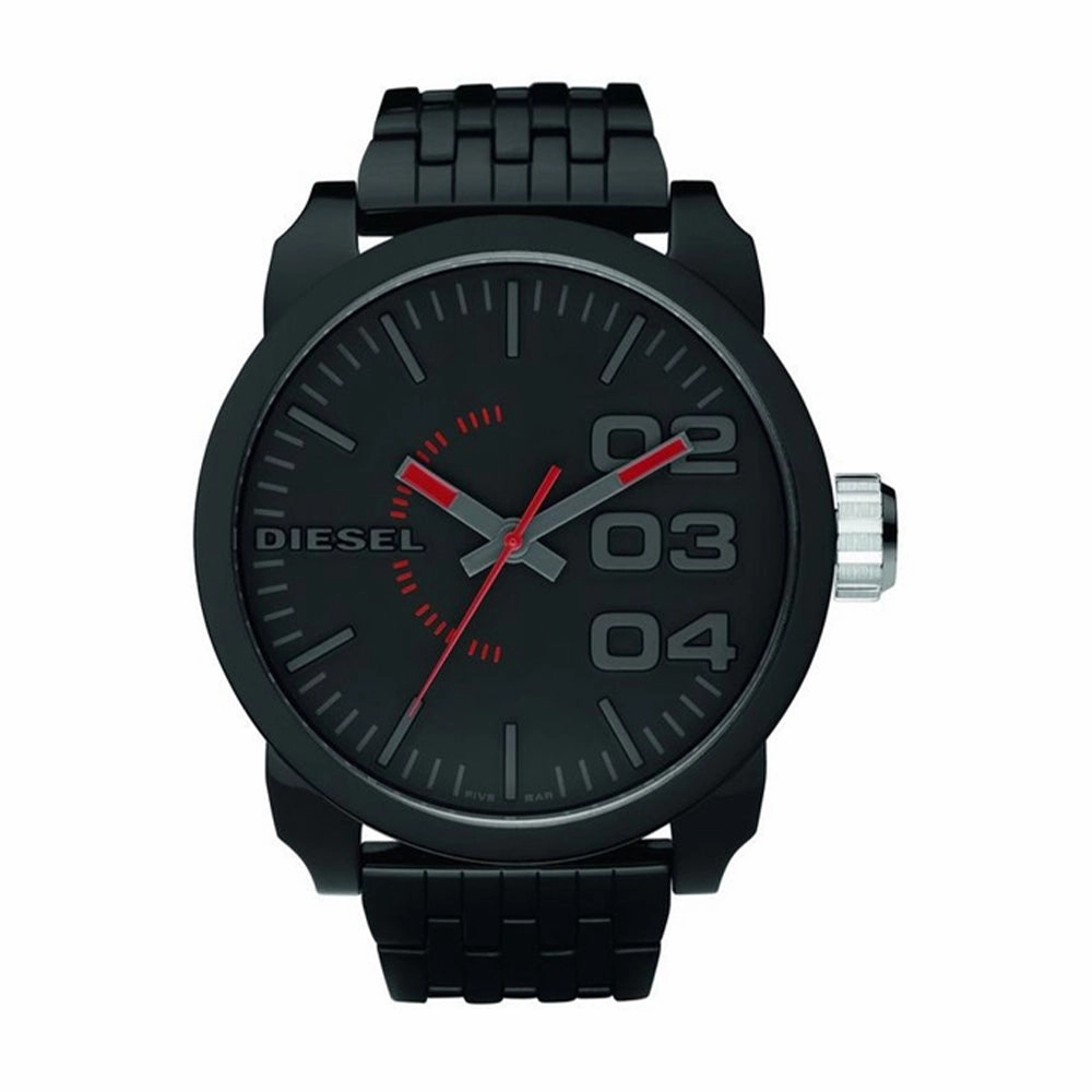 DIESEL DZ1460 Double Down Quartz Black Silicone Watch