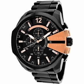 Diesel Men's Watch - Mega Chief Quartz Chronograph Black Dial Steel Bracelet | DZ4309