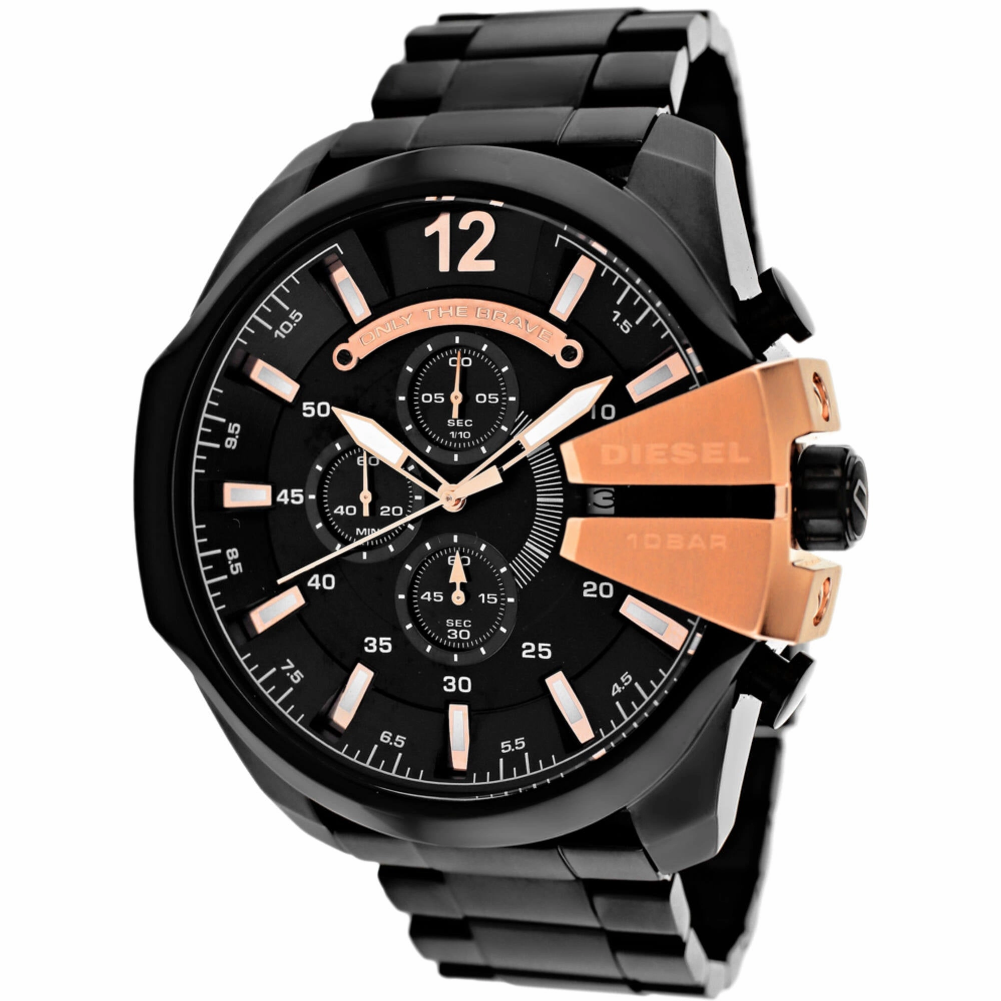Diesel Men's Watch - Mega Chief Quartz Chronograph Black Dial Steel Bracelet | DZ4309