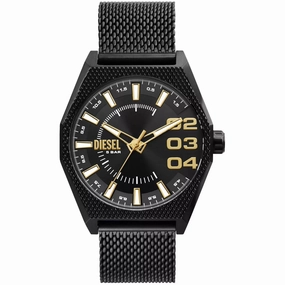 Diesel Men's Watch - Scraper Quartz Black Dial Stainless Steel Bracelet | DZ2194