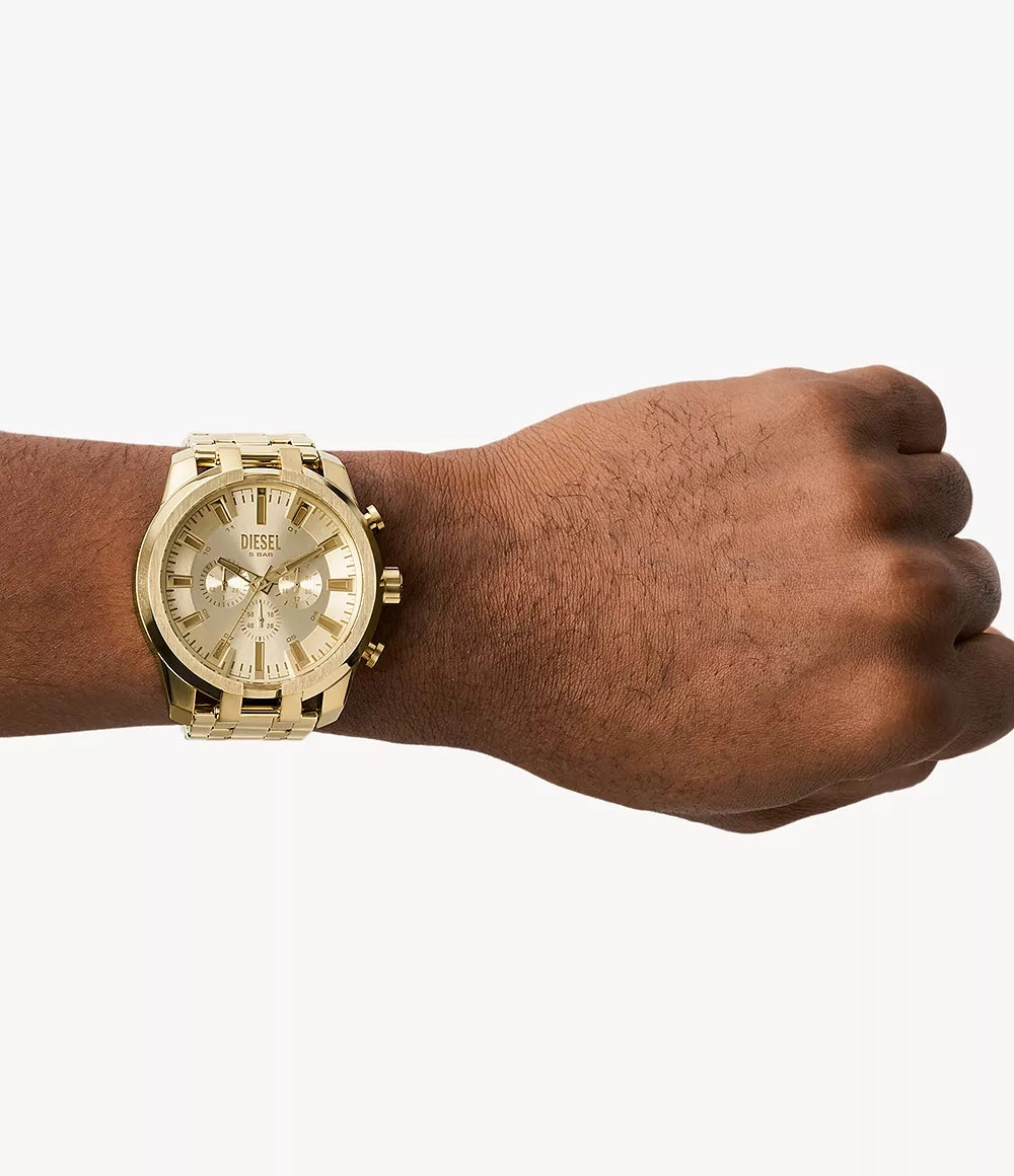 Diesel Split Chronograph Gold-Tone Stainless Steel Watch DZ4590
