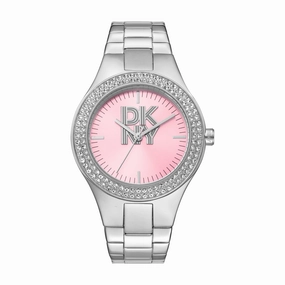 DKNY Parsons Glitz Pink Dial Stainless Steel Watch DK1L025M0025