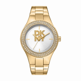 DKNY Parsons Glitz Silver Dial Stainless Steel Watch DK1L025M0045